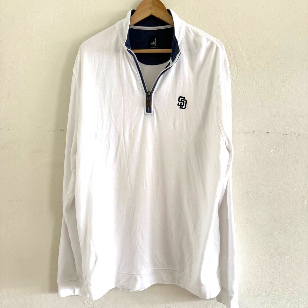 Johnnie-O San Diego Padres 1/4 Zip Long Sleeve Shirt White Size XLarge‎ MLB